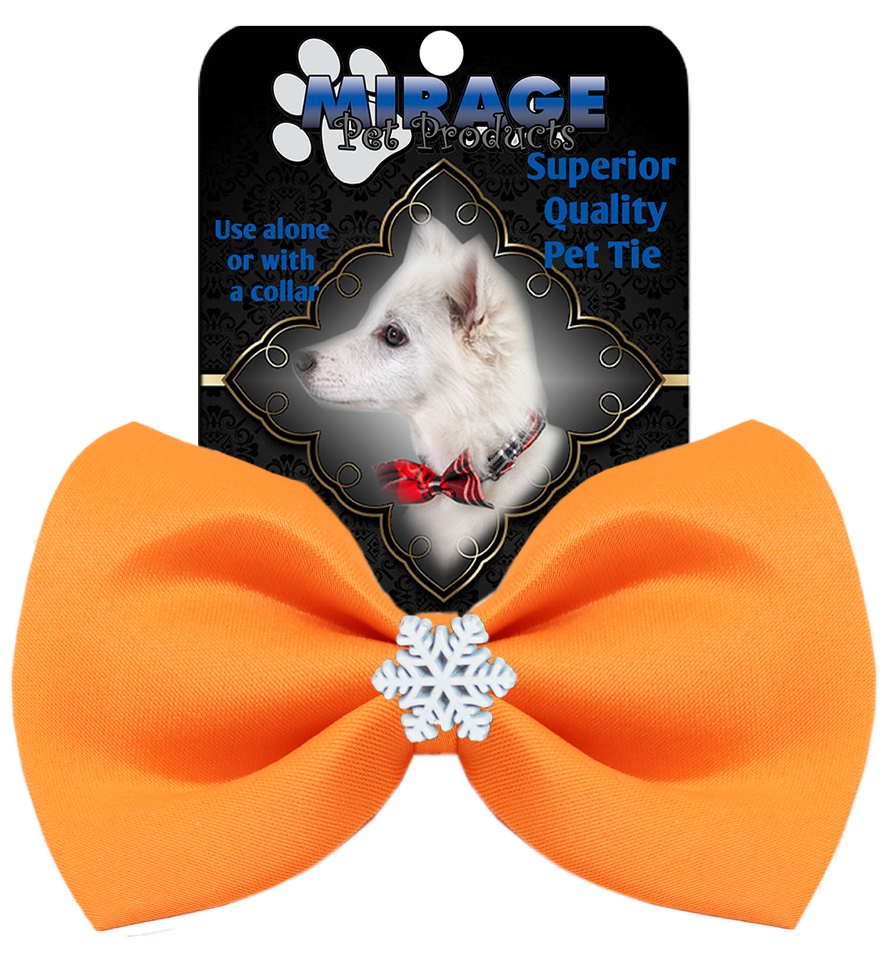 Snowflake Widget Pet Bowtie Orange
